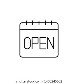 Calendar, open icon. Simple thin line, outline vector of calendar icons for ui and ux, website or mobile application