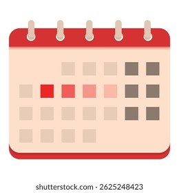 O calendário está aberto, mostrando as datas importantes realçadas em vermelho