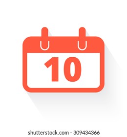 calendar in orange with drop shadow on white