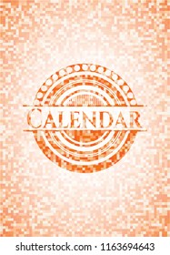 Calendar orange mosaic emblem