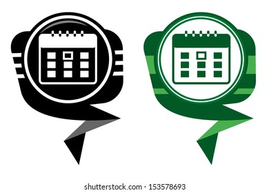 Calendar organizer -  black and green pointer