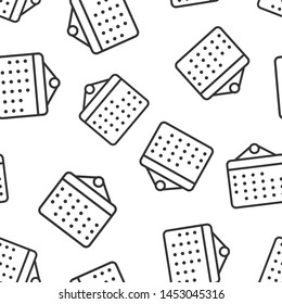 Calendar organizer icon seamless pattern background. Appointment event vector illustration on white isolated background. Month deadline business concept.
