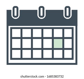 Calendar or organizer isolated icon vector. Hotel room booking dates, planning events, month schedule and meeting appointment. Days and weeks grid, wall reminder, deadline checking or control