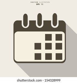Calendar organizer web icon,flat design