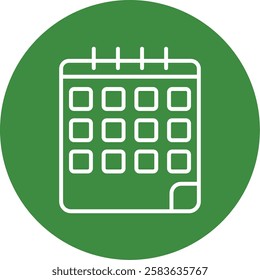 Calendar Outline Circle Style Icon Design