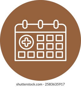 Calendar Outline Circle Style Icon Design