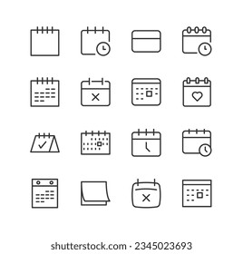 calendar outline icon collection. Thin line simple elements for web and app. Premium pack