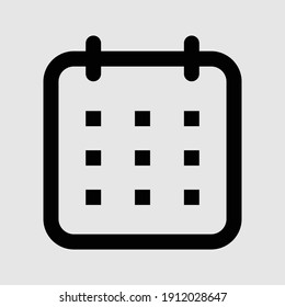 calendar outline icon isolated vector illustration