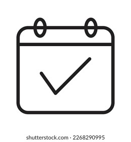 Calendar Outline Icon, Linear Calendar, Black and White Transparent