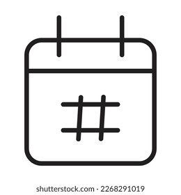 Calendar Outline Icon, Linear Calendar, Black and White Transparent
