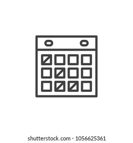 Calendar outline icon. linear style sign for mobile concept and web design. Agenda simple line vector icon. Symbol, logo illustration. Pixel perfect vector graphics