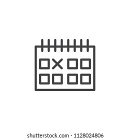 Calendar outline icon. linear style sign for mobile concept and web design. Event reminder simple line vector icon. Symbol, logo illustration. Pixel perfect vector graphics