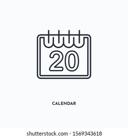 Calendar outline icon. Simple linear element illustration. Isolated line Calendar icon on white background. Thin stroke sign can be used for web, mobile and UI.