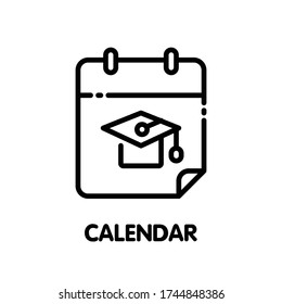 Calendar outline icon style design illustration on white background eps.10 