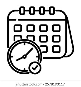 Calendar Outline Icon Vector Illustration