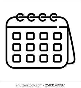Calendar Outline Icon Vector Illustration