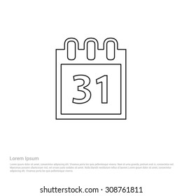 calendar Outline Icon, Vector Illustration, Flat pictogram icon