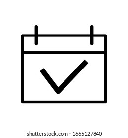 Calendar outline icon vector template
