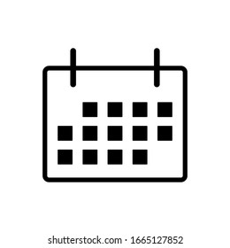 Calendar outline icon vector template