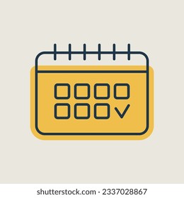 Calendar outline icon. Workspace sign. Graph symbol for your web site design, logo, app, UI. Vector illustration, EPS10.
