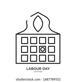 Calendar outline. Isolated calendar on white background.