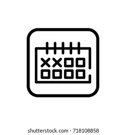 Calendar outline vector icon. Simple flat reminder pictogram.