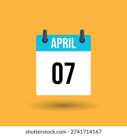 Calendar page april 7 date number 7