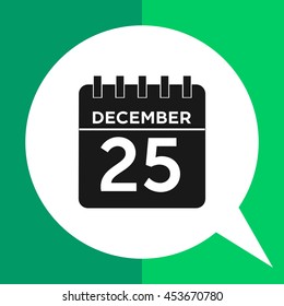 Calendar page with Christmas day date