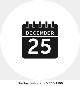 Calendar page with Christmas day date