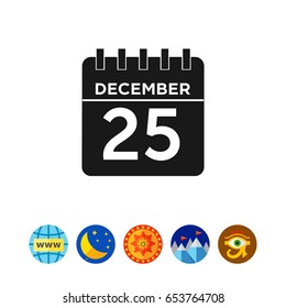 Calendar page with Christmas day date