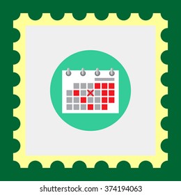 Calendar page with crossed date
