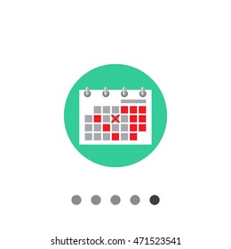 Calendar page with crossed date
