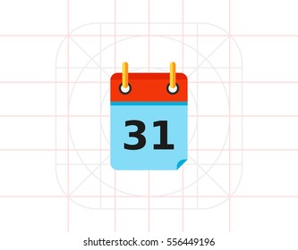 Calendar Page with Date 31 Icon