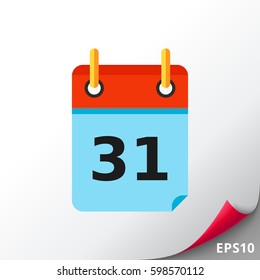 Calendar Page with Date 31 Icon