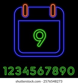 Calendar page with the date February 9th.