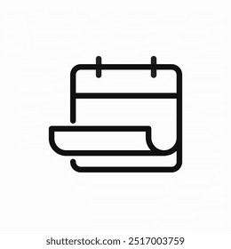 calendar page flipping icon sign vector