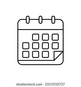 calendar page flipping icon sign vector