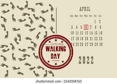 Calendar page with a calendar grid by dates for a holiday event - Walking Day