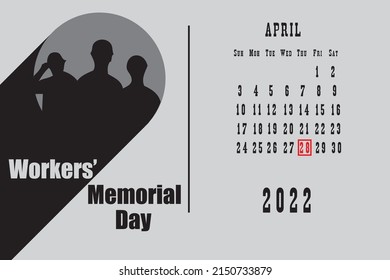 Calendar Page With A Calendar Grid By Dates For A Holiday Event - Workers Memorial Day