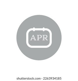 Calendar page icon button for month of April. vector illustration calendar binder symbol