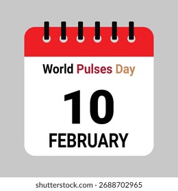 Calendar page icon marking pulses day on 10th of february