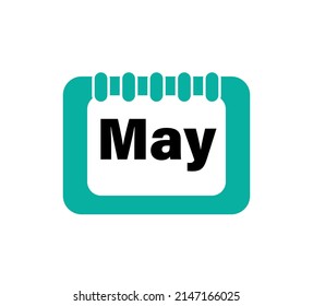 Calendar page icon for month of May. Vector illustration wall calendar symbol.