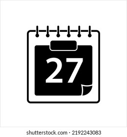 Icono de página de calendario, administración de tiempo, programación de ilustración de vectores de calendario