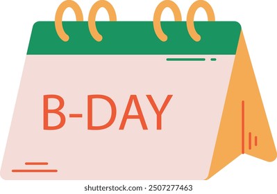 a calendar page marked with B DAY