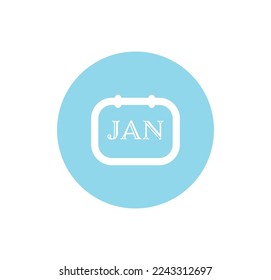 calendar page for month of January. vector illustration wall calendar symbol. 