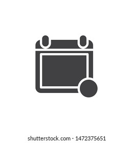 Calendar page notification vector icon. filled flat sign for mobile concept and web design. Agenda, reminder, notice glyph icon. Symbol, logo illustration. Vector graphics