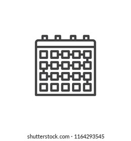 Calendar page outline icon. linear style sign for mobile concept and web design. Planning simple line vector icon. Symbol, logo illustration. Pixel perfect vector graphics