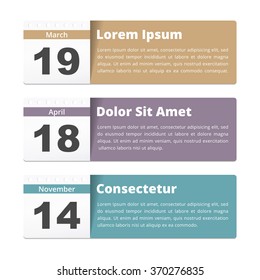 Calendar page with place for your text, events calendar, vector eps10 illustration