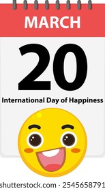 Calendar page with a smiling emoji face