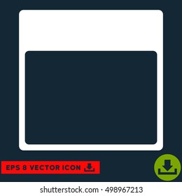 Calendar Page Template icon. Vector EPS illustration style is flat iconic symbol, white color.